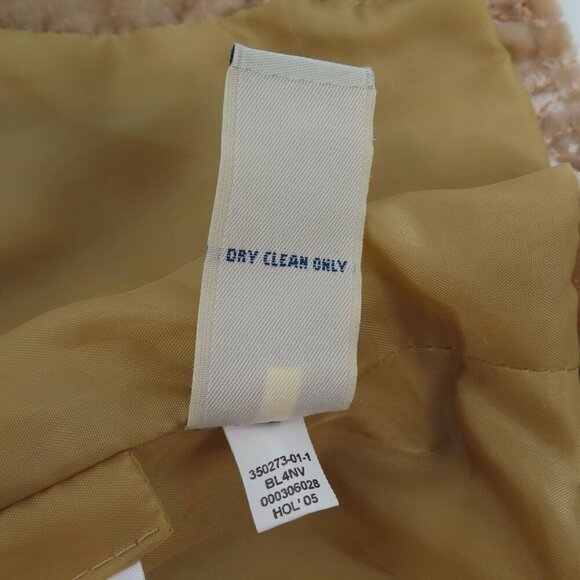 Old Navy Womens Small Beige Velvet Embroidered Flower Collared Jacket Coat Y2K - Picture 13 of 15